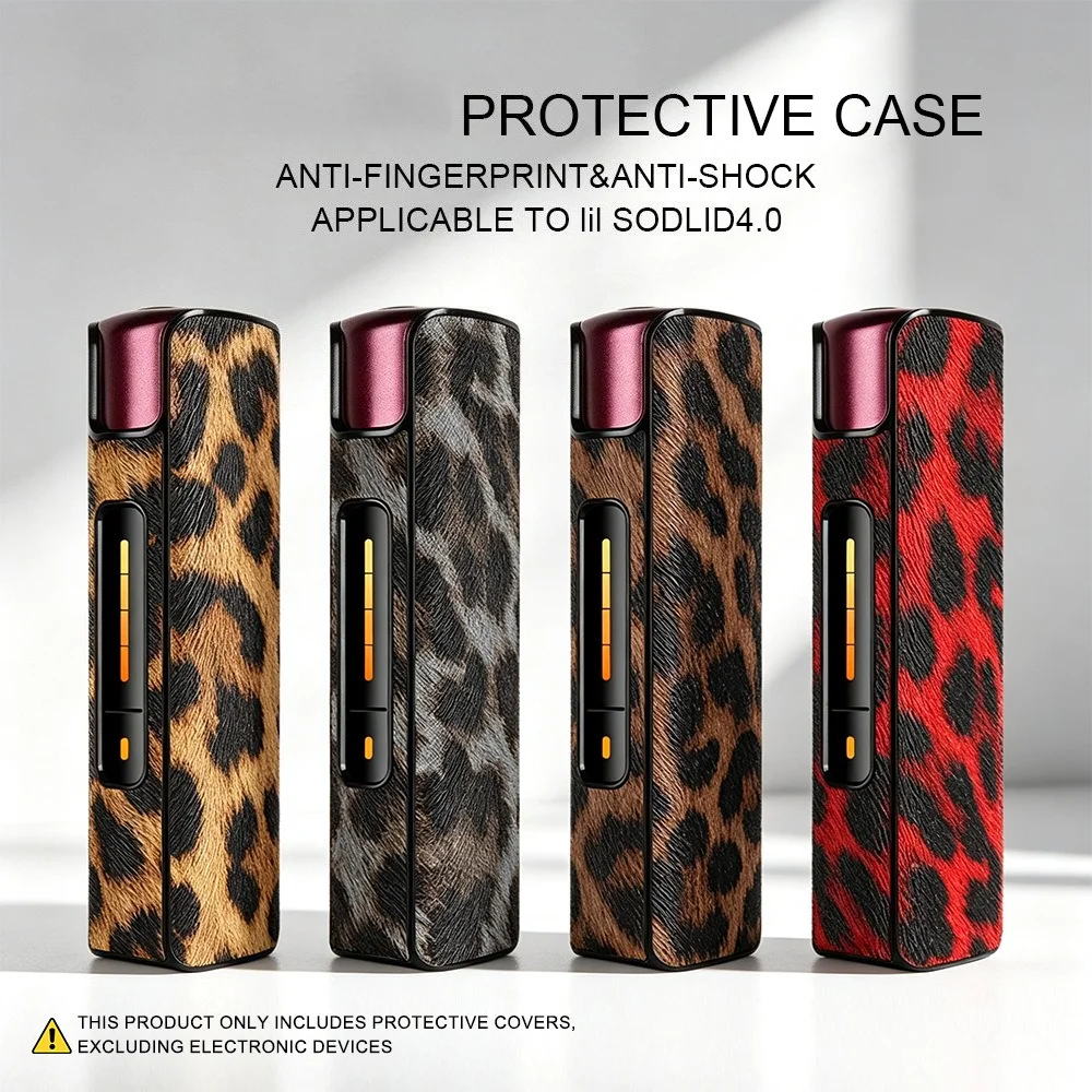 Leopard Print Leather Protective Cover Compatible with Solid 4.0 Case Shell Sleeve for Solid 4 Case