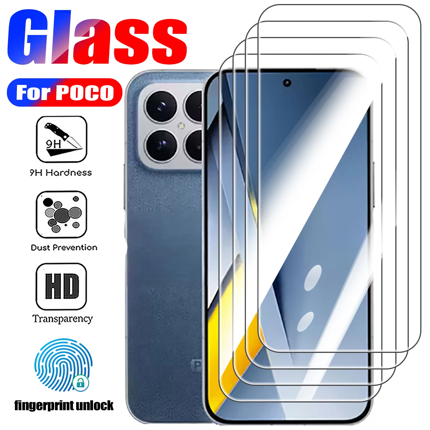 1-4Pcs Tempered Glass For POCO F8 Ultra Screen Protector on Xiaomi POCO F8 Pro Glass