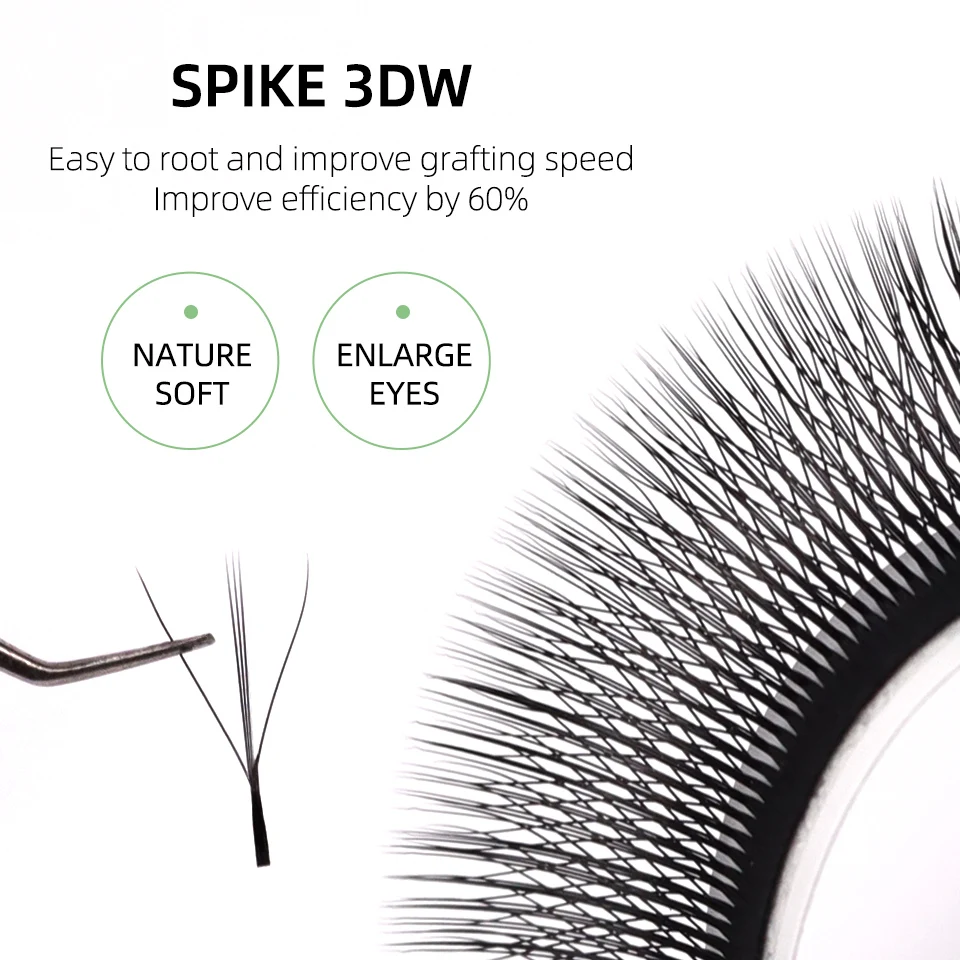 AGUUD Neue 5D W-förmige Wimpernverlängerung, automatisch blühende vorgefertigte Bloom Fans, gewebte Kleeblatt-Wimpern, weiche Feenwimpern aus Faux-Nerz – Detail 11