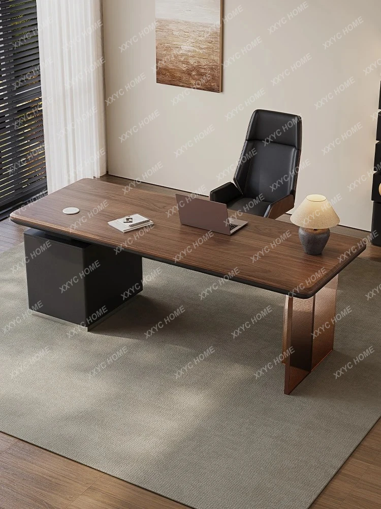 

A Medieval style desk Italian minimalist acrylic suspended space retro long strip table workbench