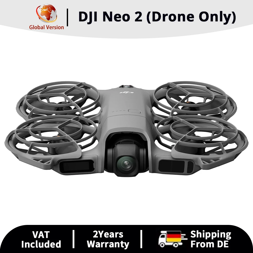 Drones caméra DJI Neo 2, suivi actif, capteur CMOS 1/2 pouce, vidéo 4K/60fps, contrôle gestuel, certification CO