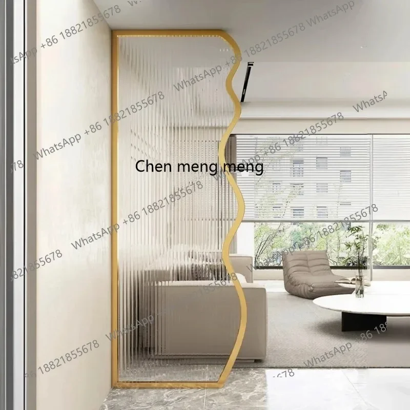 D178  Stainless steel partition entrance modern simple living room bathroom half wall water pattern screen