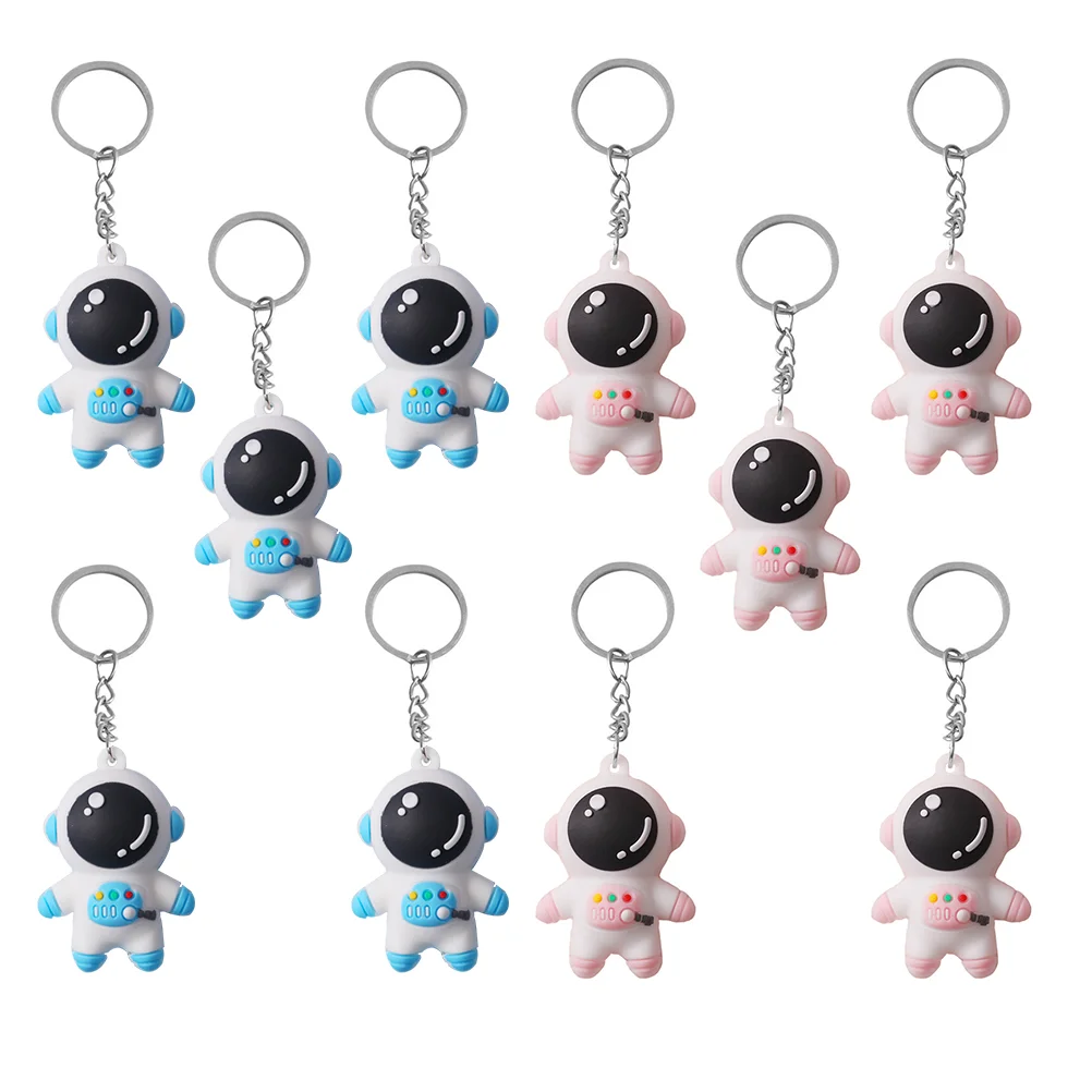 10 Pcs Key Chain Student Toy Halloween Toys Soft Rubber Adorable Astronaut Pendant