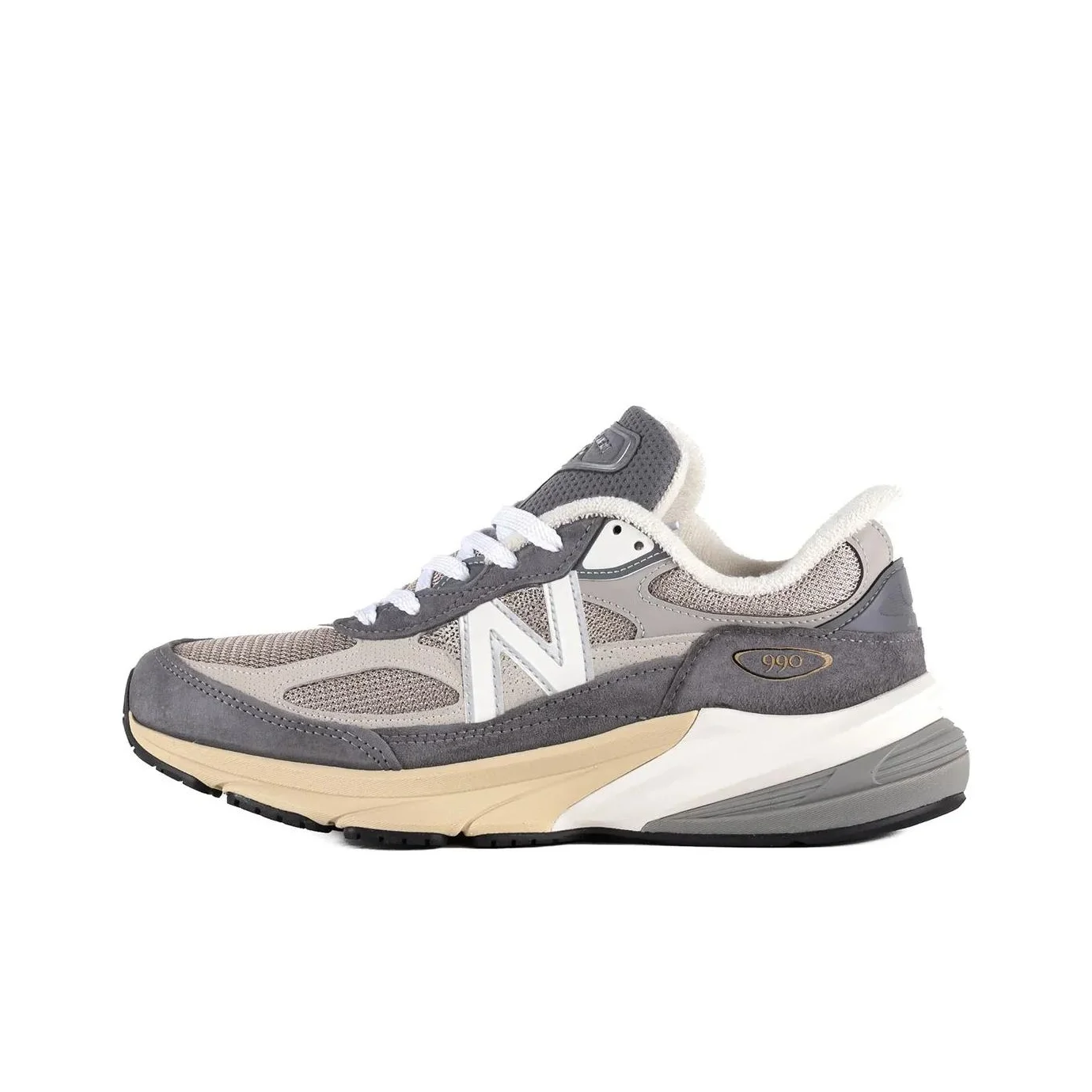 

New Balance NB 990 V6 – мягкие, удобные, прочные, низкие кроссовки для бега для мужчин и женщин, серого цвета.