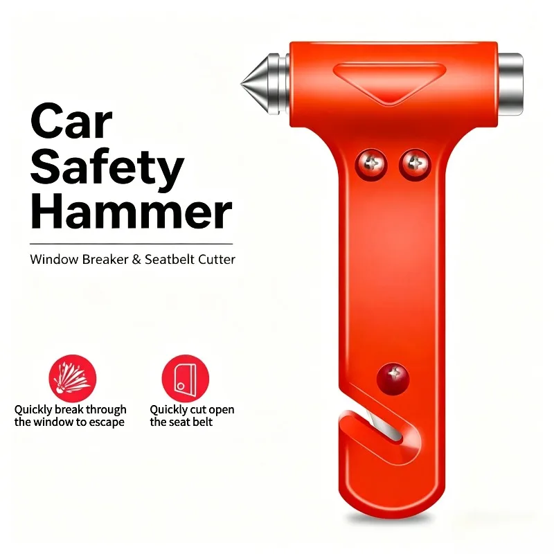 Car Safety Hammer Emergency Escape Tool 2-in-1 Window Breaker with Seat Belt Cutter Portable Car Escape Tool for Vehicle Rescue