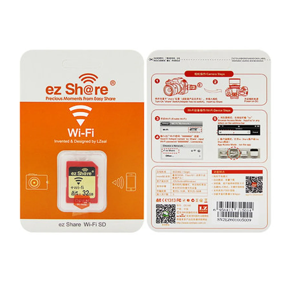 Original EZ share Memory SD Wifi Card 32GB 16GB wireless Share Card Class 10 64G 128G for canon/nikon/sony card