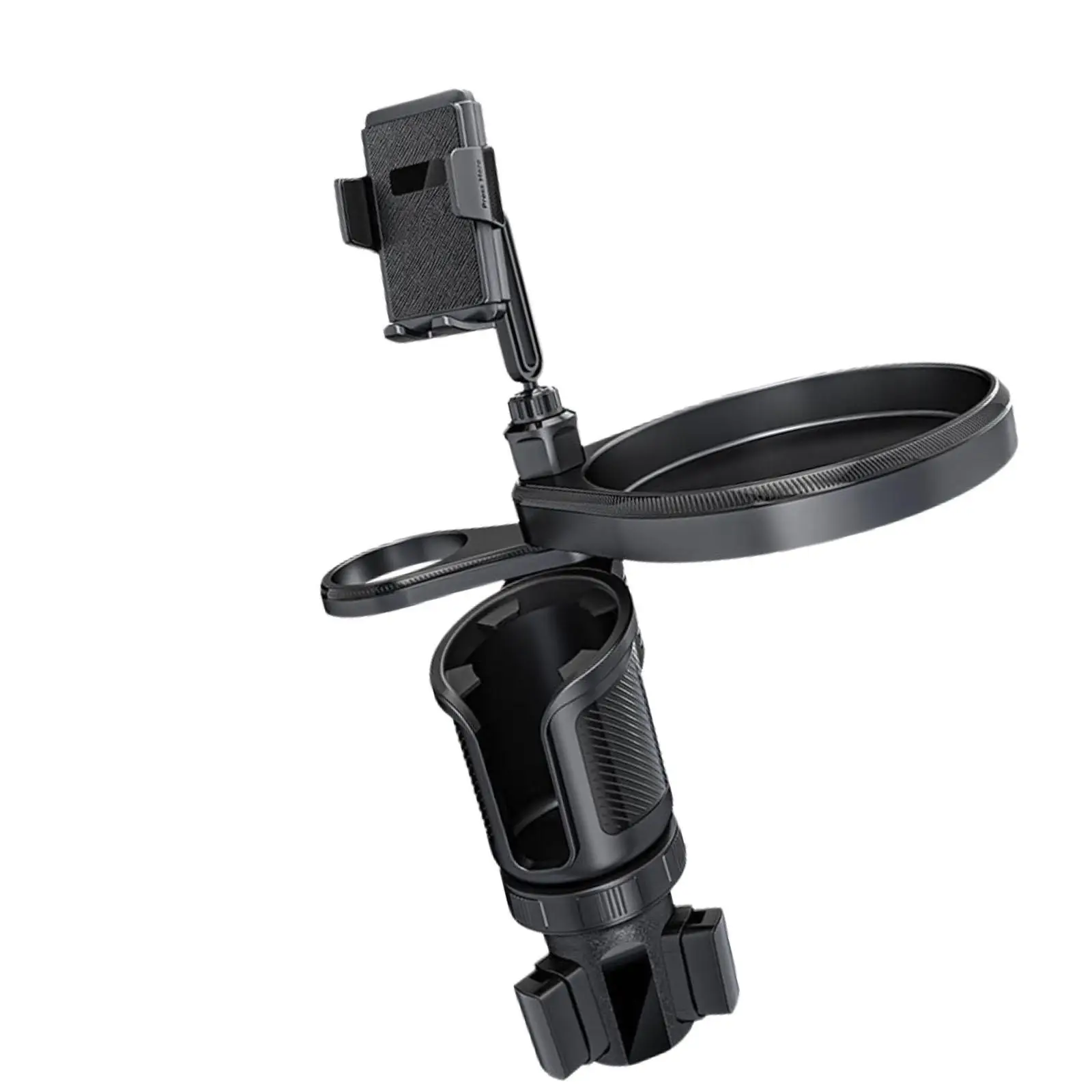 

Phone Holder and Tray Car Cup Holder Expander 360° Rotation Phone Mount Adjustable Cup Holder Adapter for Snack Keys SUV