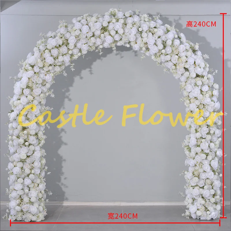 Large Metal Moon White Rose Gate Wedding Party Walk Through Flower Arch Frame Free Standing