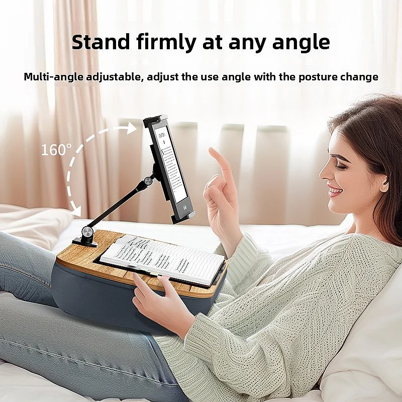 Memory Foam Tablet Pillow Stand Bed Desk Laptop Holder for iPad Sofa Gaming Study Phone Clip