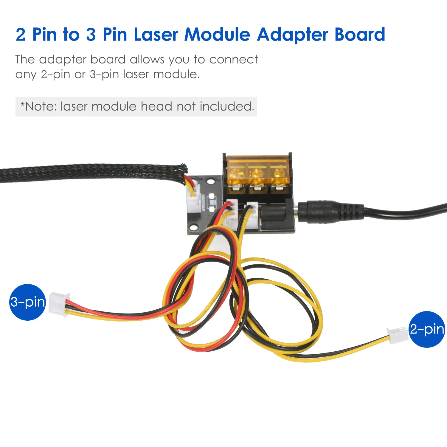 2 Pin to 3 Pin Laser Module Adapter Board Laser 3-interface Engraving Machine Conversion Board for Laser Engraver 3D Printer CNC