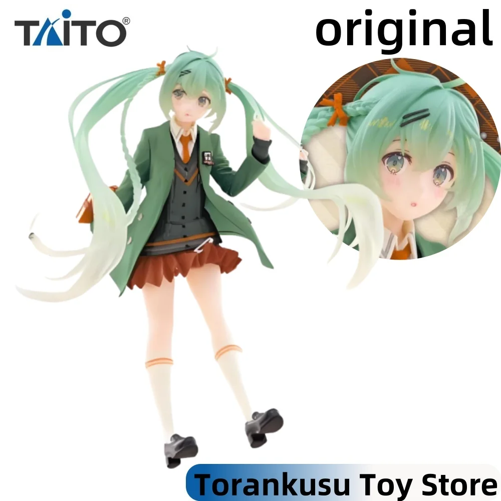 タイトーアニメ初音ミク緑-jk-制服アクションフィギュアモデル置物オリジナルフィギュアツ装飾コレクションおもちゃ