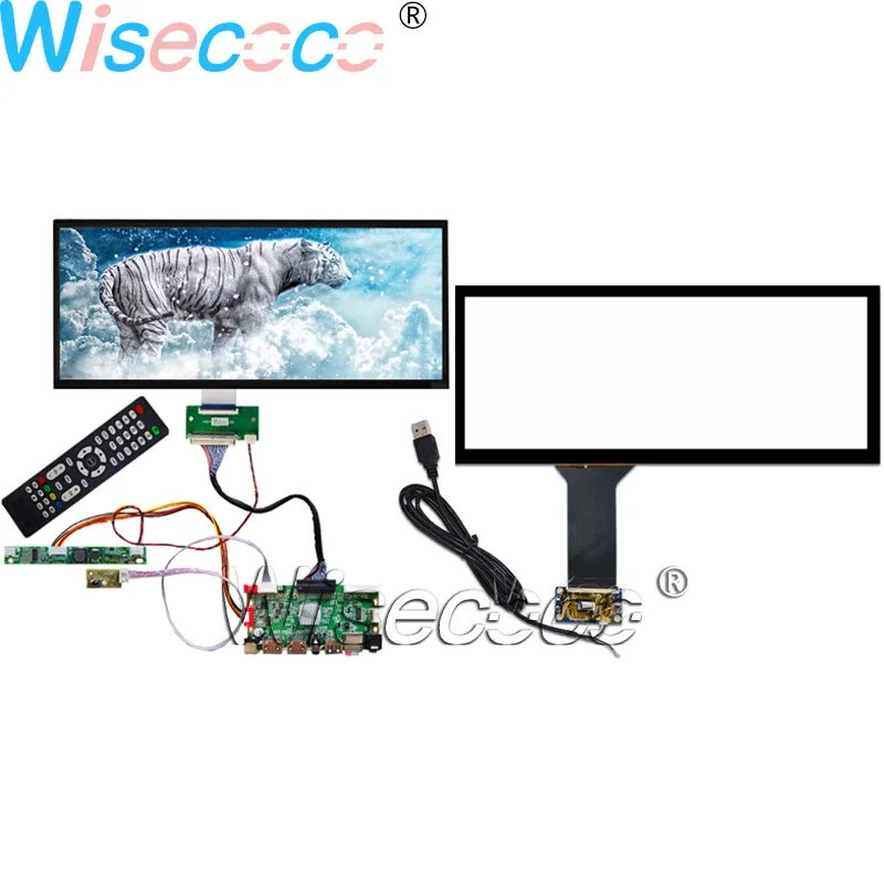 Wisecoco 12.3 Inch HSD123KPW1-A30 LCD Display High Brightness 1000 Nits IPS LVDS Screen Capacitive Touch Panel SD Card AD Board