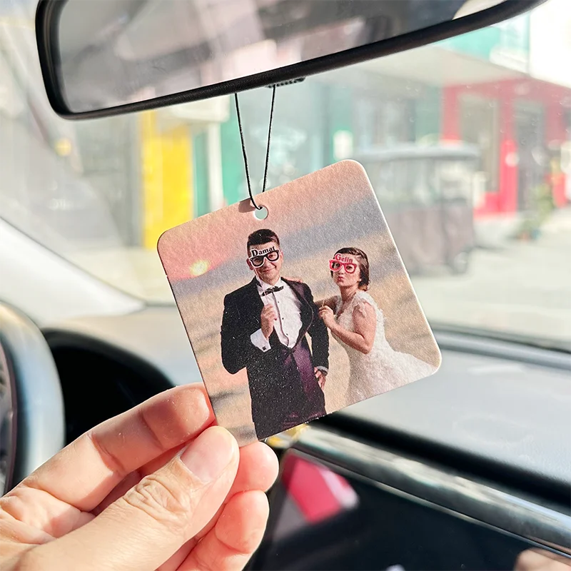 100Pcs Custom Car Air Freshener Paper Scent Cards Double Sided Different Image Personalized Hanging Aroma Tablet 4