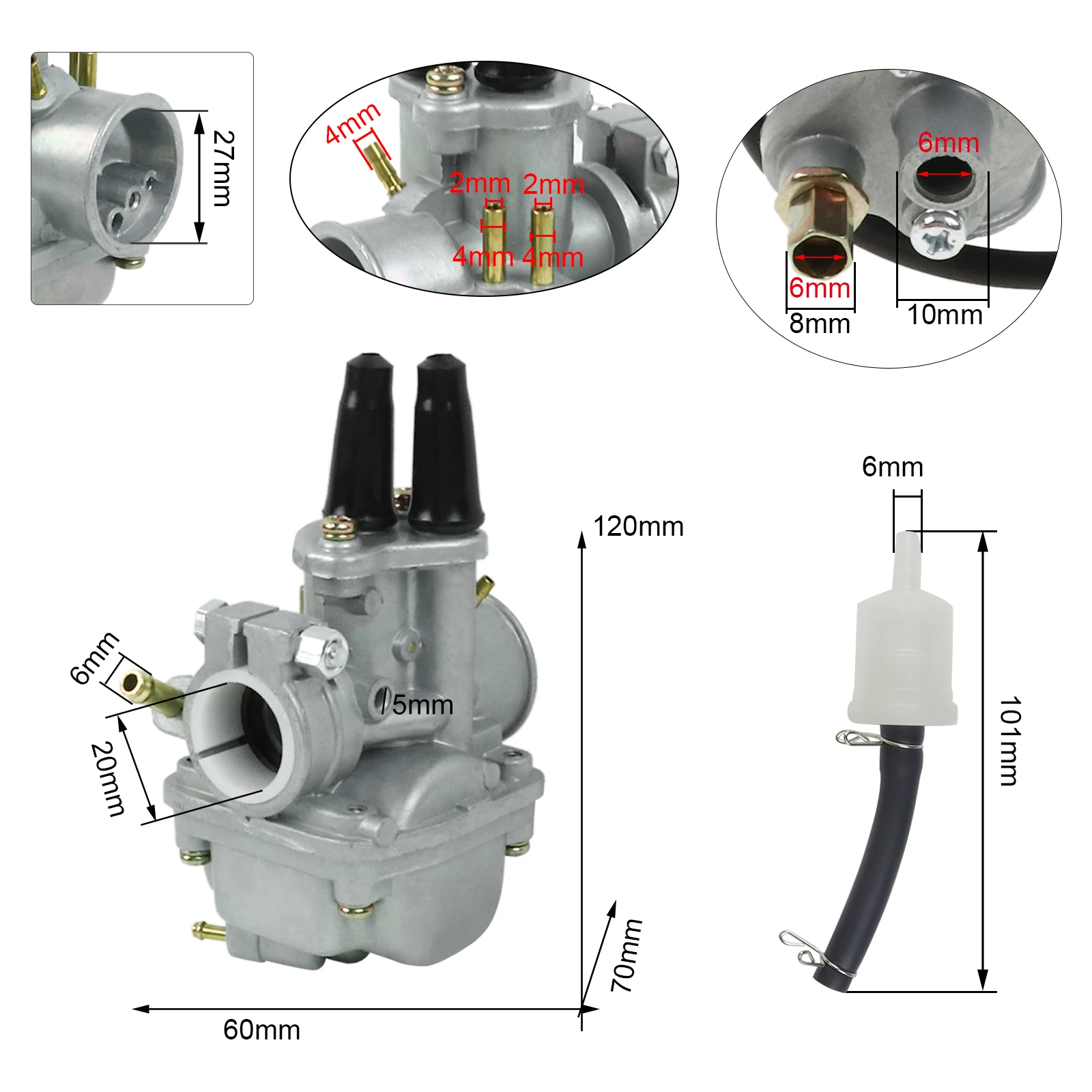 Carb Carburetor Air Box Filter Cleaner Assembly For Yamaha PW80 PW 80 PY80 PEEWEE 80 PW PY 80 Pit Bike