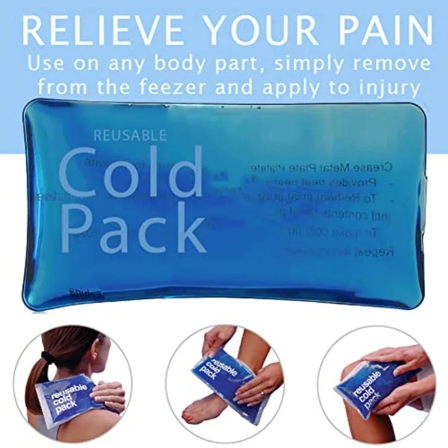 Reusable Soft Gel Cold Pack for Injuries - Gel Ice Pack for Pain Relief and Swelling Reduction - Long Lasting and Easy to Use I