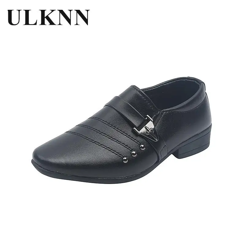 Boy Leather Shoes  Children's White Shoes 2023 Kid's Dress Fashion Catwalk Show Shoe Leather Shoes For Boy's Flats Size 21-36