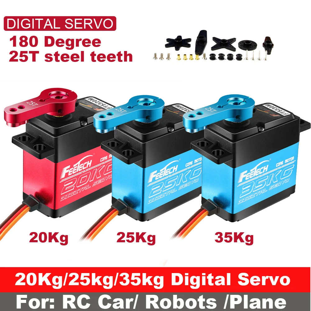 

Digital Servo Waterproof Servos Metal Gear Servo 20kg 25KG 35kg High Speed Torque 25T Arm for 1/8 1/10 RC Car Auto Roboter Boat