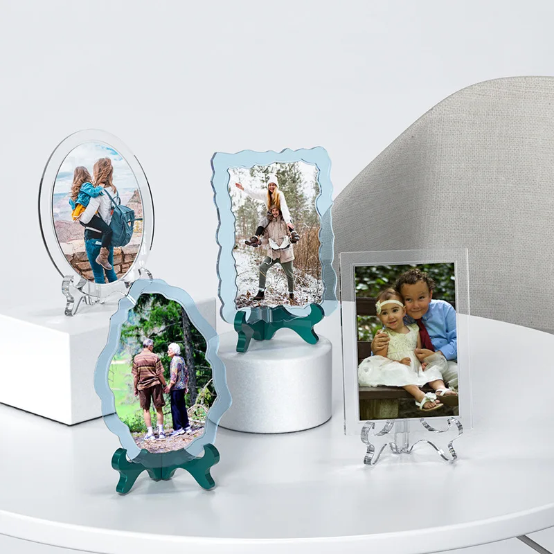 DIY Square Photo Frame Epoxy Resin Mold with round Bracket Set Silicone Desktop Decoration Craft Mould for Handmade Projects