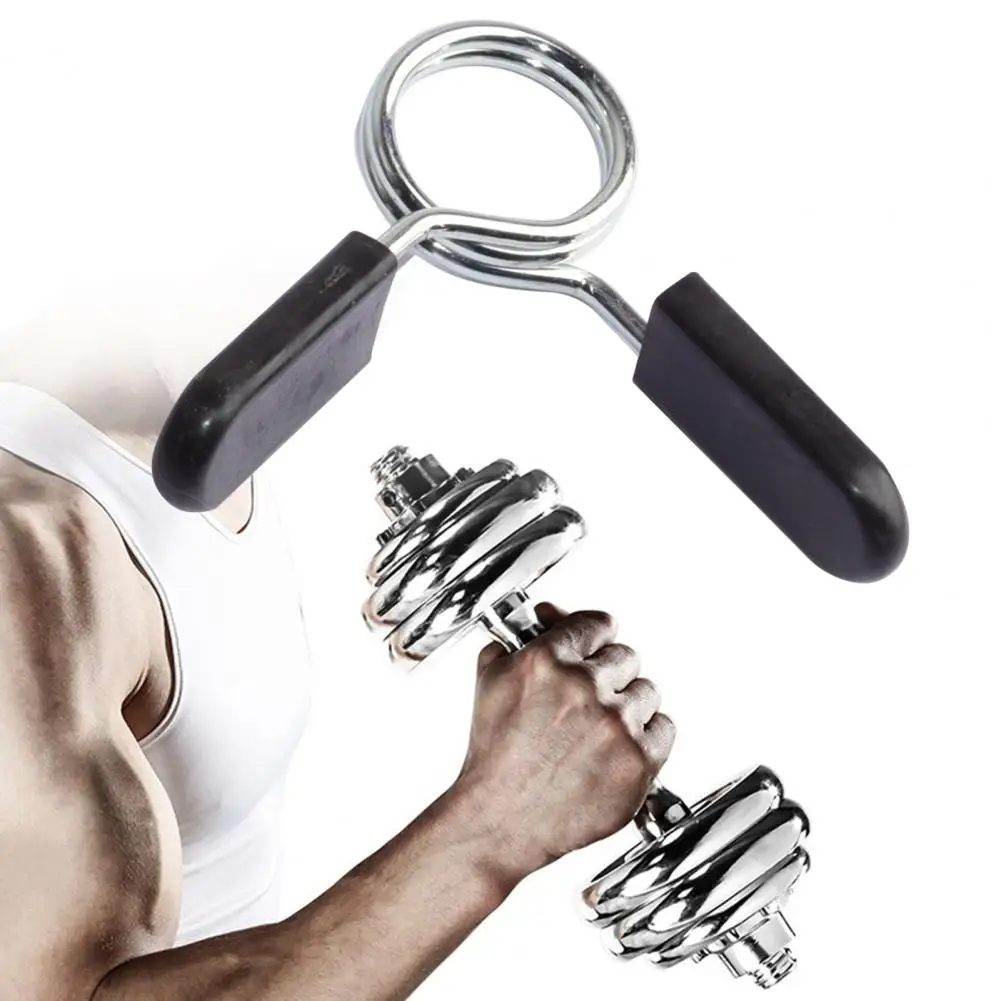 1 Pair Barbell Spring Collar One-handed Operate Workout Accessory Dumbbell Spring Clamp Weights Bar Plates Lock Collars Clips