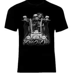 Motorrad Biker Rocker Skull Ride Or Die T-Shirt. Summer Cotton Short Sleeve O-Neck Mens T Shirt New S-3XL