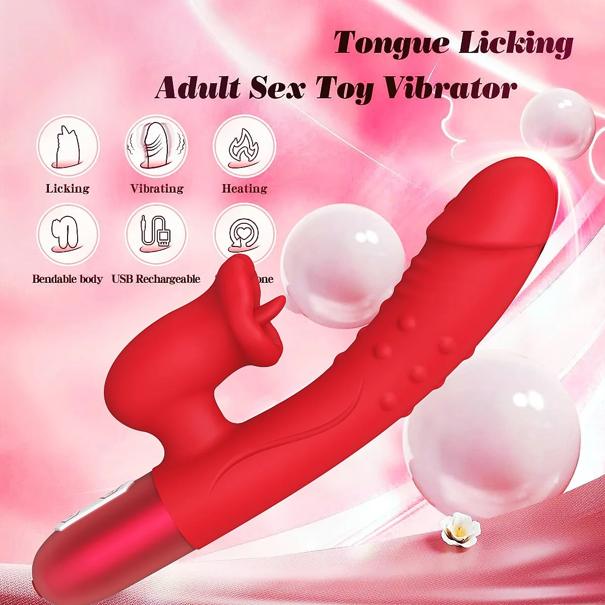 Wearable Powerful Vibrator for Women with Tongue Licking Clitoris Stimulator Female Masturbator G Spot Dildo Adults Goods Sex