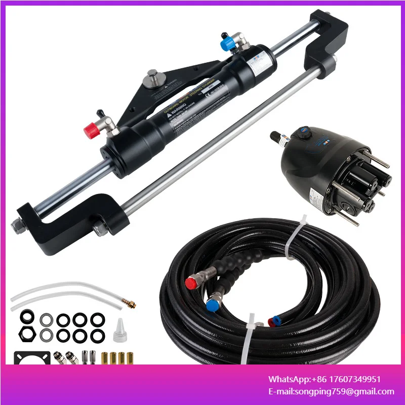 

Hydraulic Steering System for Outboard Engines 90HP / 150HP / 300HP | Marine Boat Hydraulic Helm Pump & Cylinder Kit