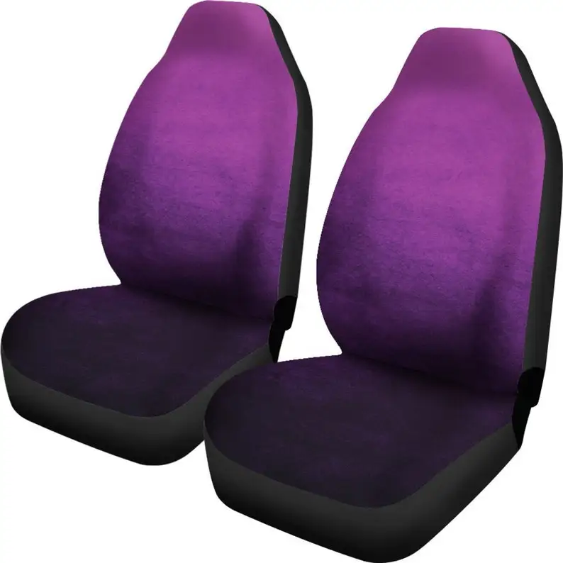 Bright Purple Ombre Watercolor Design Car Seat Covers Set Universal Fit For Bucket Seats In Cars and SUVs