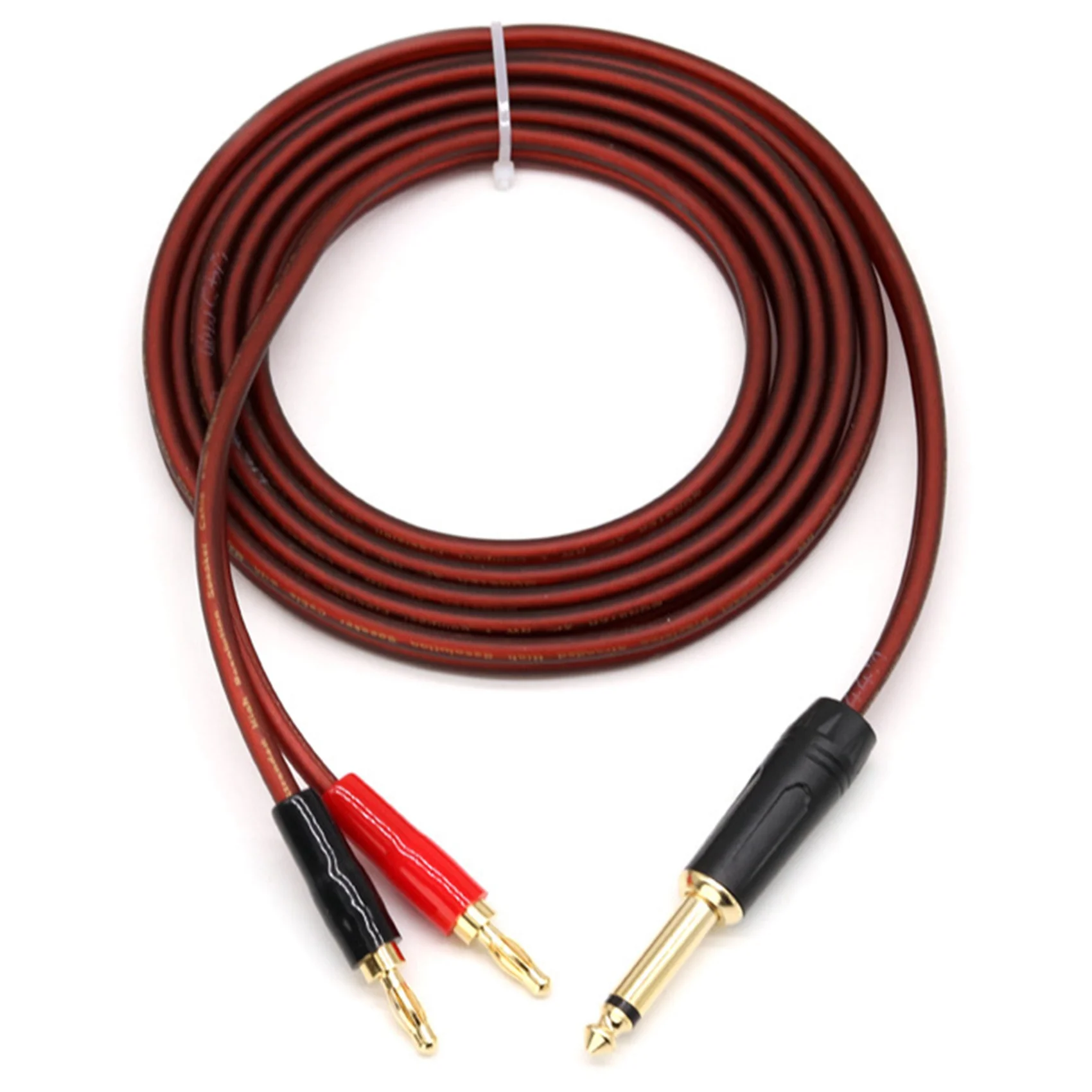 1/4 zu Bananen stecker, 6,35mm Phono-zu-Bananen-Stecker-Lautsprecher-Audio kabel, vergoldet 1,5 Stecker zu Doppel banane (m)