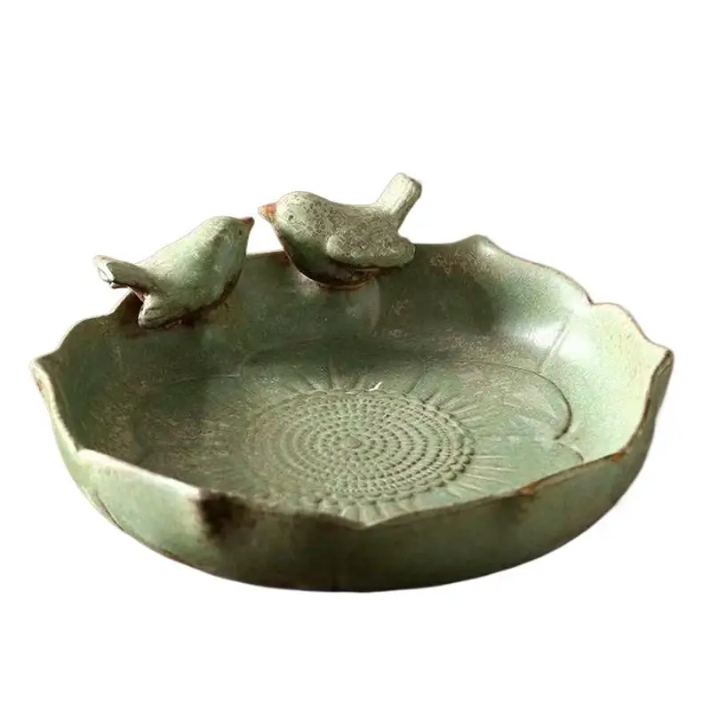 

Ceramic Bird Baths For Outdoors Bird Feeding Bowl 10 Inch Hummingbird Watering Container For Garden Deck Decorative Parakeet