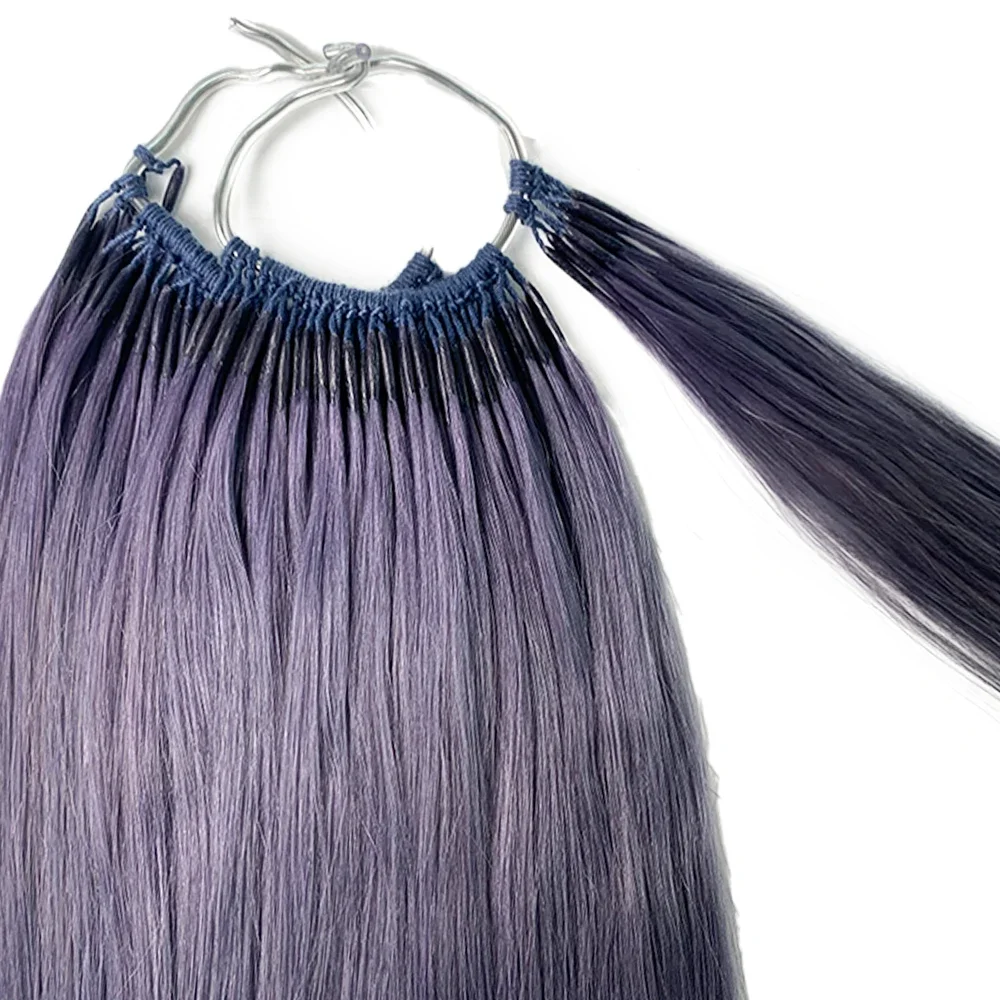 

DIYOMO Korean 100% Human Hair Cotton Thread Double Head Double Brushed Feather Hair Extensions Natural Color Pure Cotton