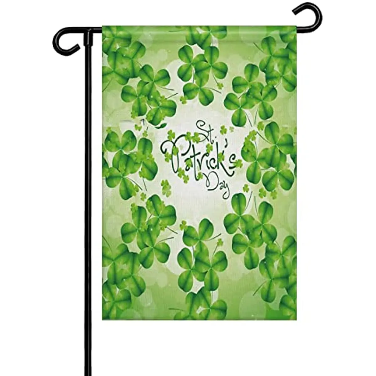 St. Patrick's Day Green Clovers Garden Flag 12x18 Inch Double Sided Yard Flag Outdoor Decorations Garden Flag for All Seasons