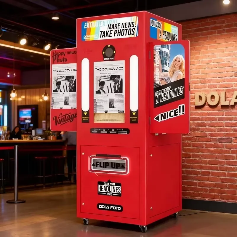 Newspaper Photobooth Printer with Software Logo Shell Vending Machine for Commercial Service Equipment