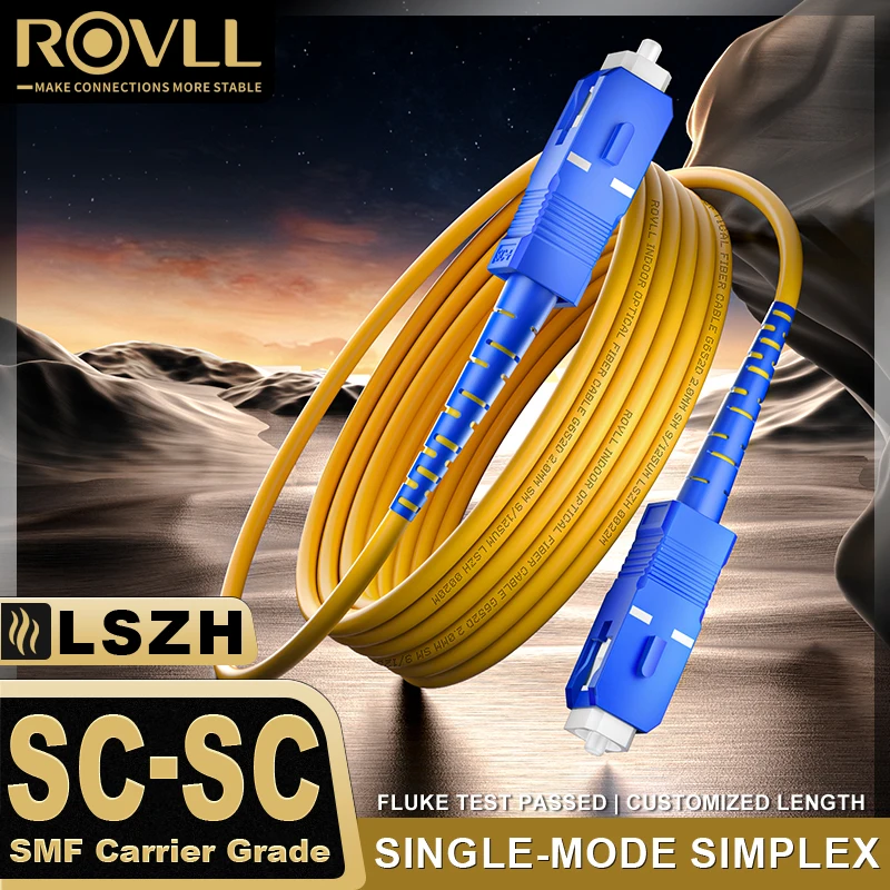 ROVLL Glasvezel patchkabel SC-SC UPC Single-mode 1-core 9/125μm OS1 Simplex Indoor Verlengkabel LSZH OFNR 1M-15M