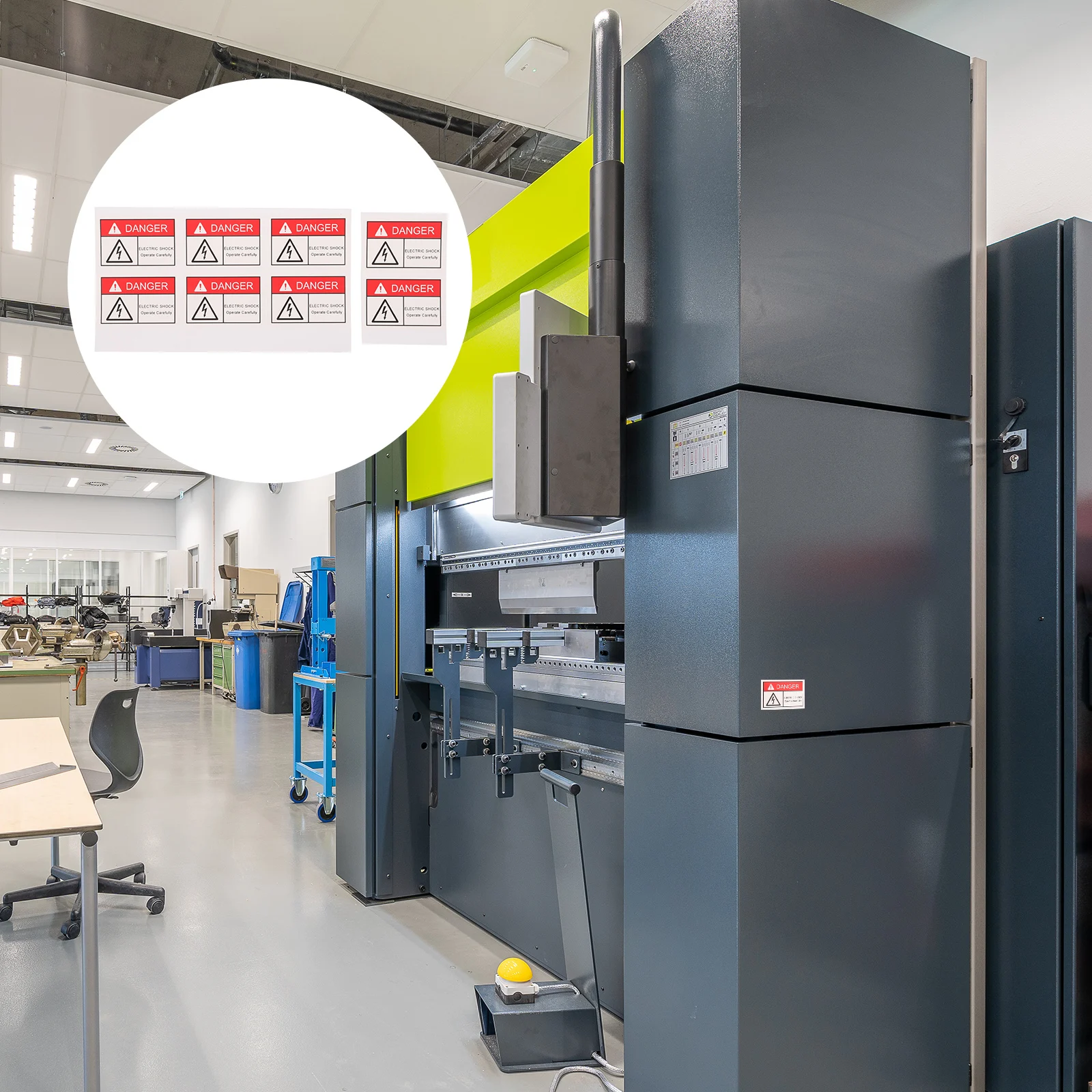 8 Pcs High Voltage Sign for Safety Electricity Warning Labels Sticker Shock Industrial Stickers