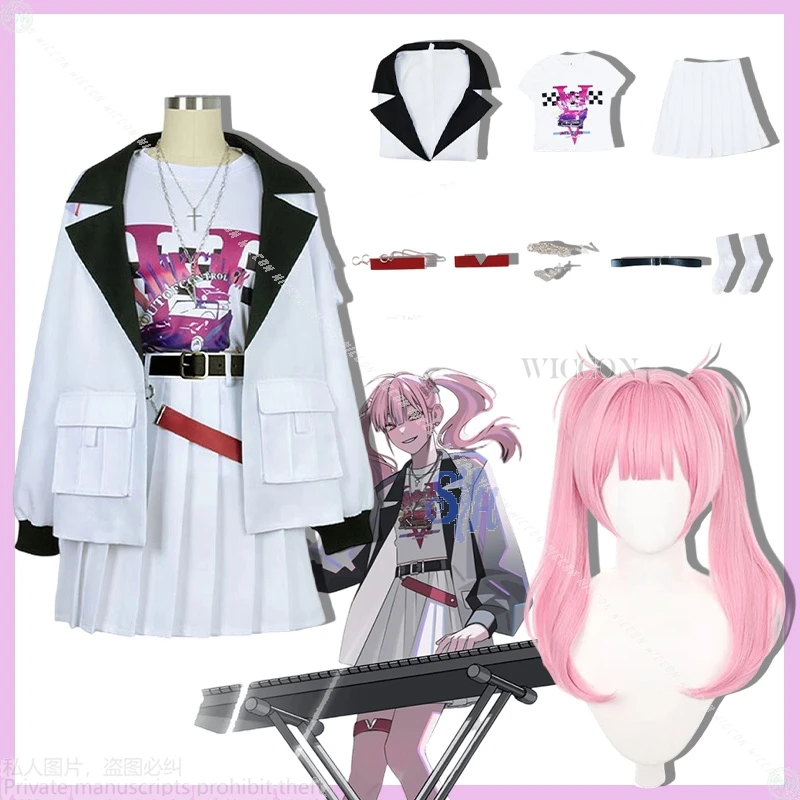 

Link Click NEO AURORA Li Tianx Косплей Аниме Костюм Панк-группа JK Белое пальто Платье Jirai Kei Lolita Y2K Хэллоуин