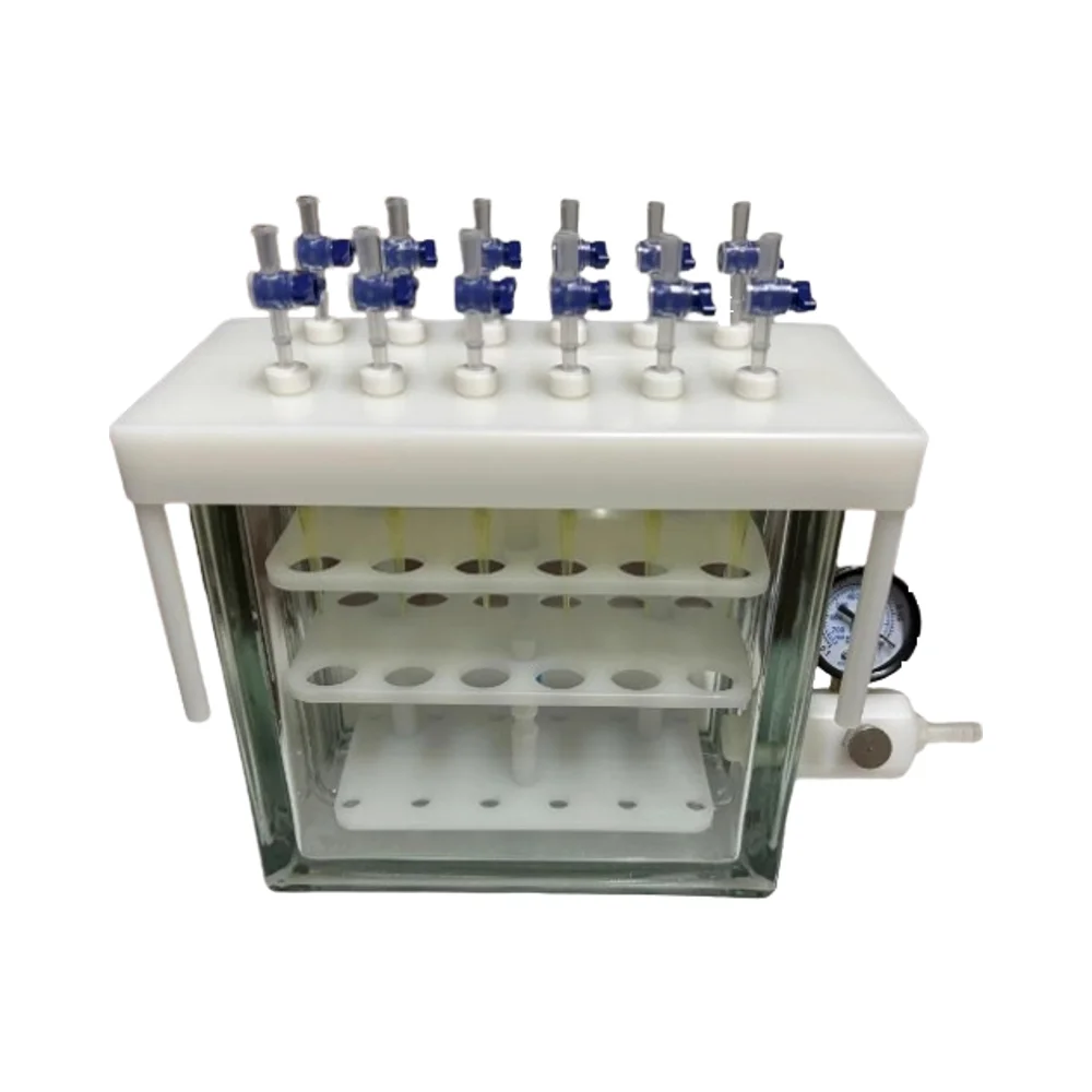 Automated 12-position SPE unit with vacuum control for laboratory decontamination