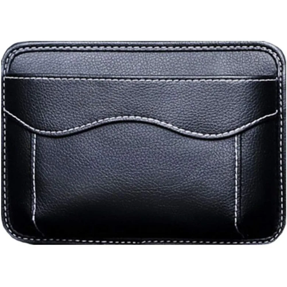 

car side pocket organizer, auto seat pockets pu leather pen phone holder tray pouch used for car door, window, console, seat -fi