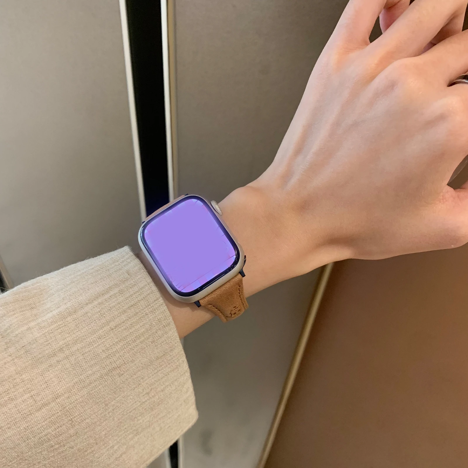 Bracelet en cuir pour Apple Watch, Bracelet chat mignon, Bracelet JOwith Iwatch98765SE Ultra40, 41mm, 44mm, 45mm, Structure magnétique pour femme