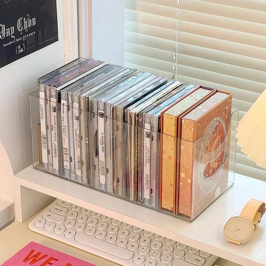 CD holder acrylic transparent peripheral color paper postcard hemp finishing frame star album disc display box