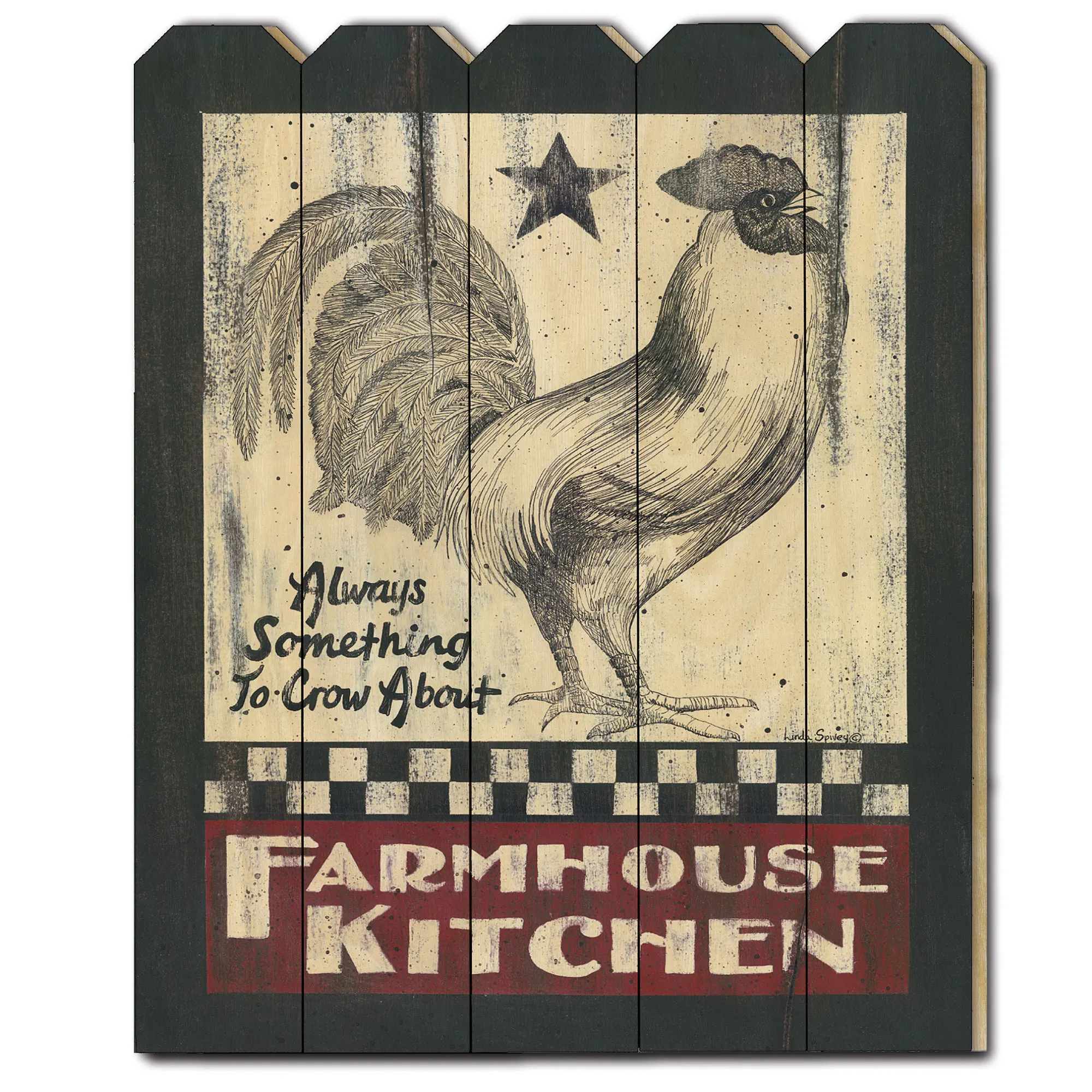 

"Farmhouse Kitchen" by Linda Spivey, Printed Wall Art on a Wood Picket Fence