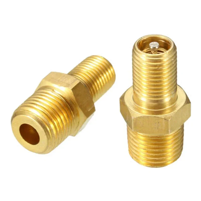 Air Compressor Tank Filling Valve Tank Fill Connector 1/4Pcs 1/4Inch NPT MPT Solid Brass Air Compressor Tank Fill Valve