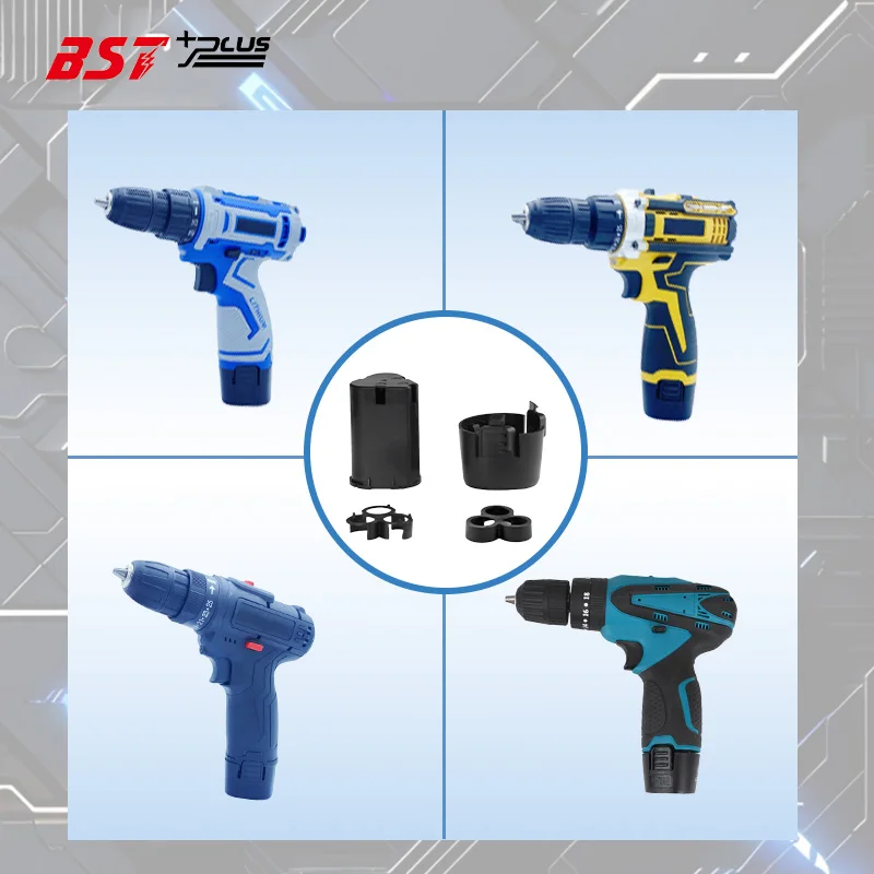 12V DC Electric Tools Hand Lithium Drill Power Li-ion Battery Protection Board BMS Circuit 18650 4 Packs Case Shell Bracket
