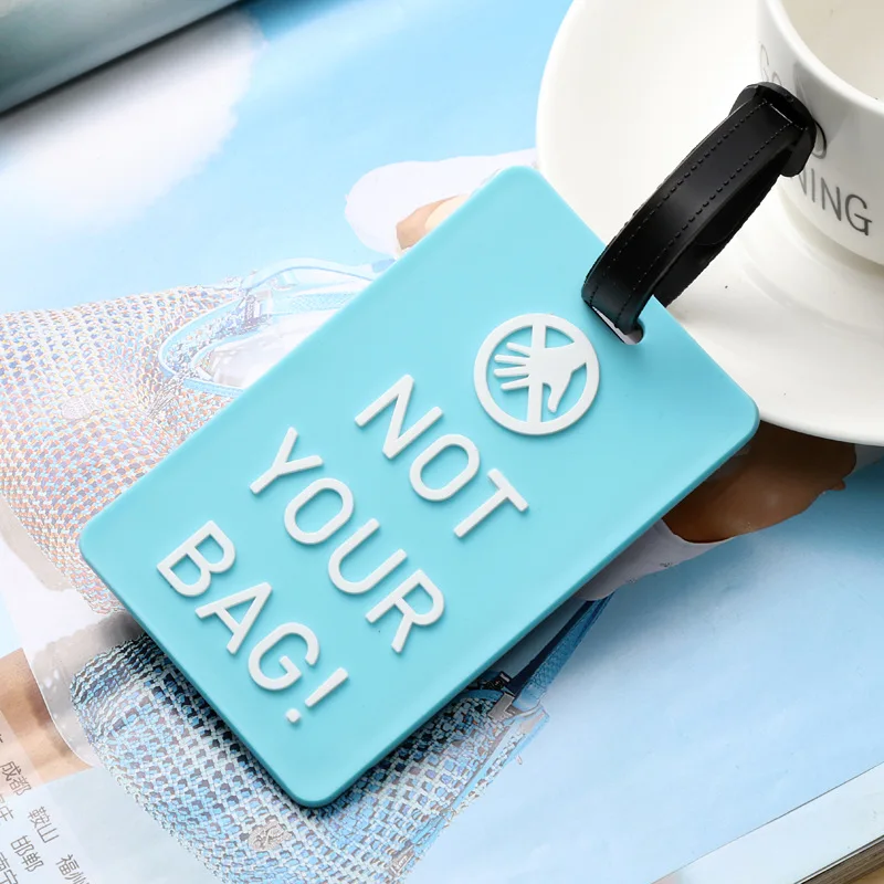 Cool Slogan Travel Accessories Creative Luggage Tag Silica Gel Suitcase ID Address Holder Baggage Boarding Portable Labels