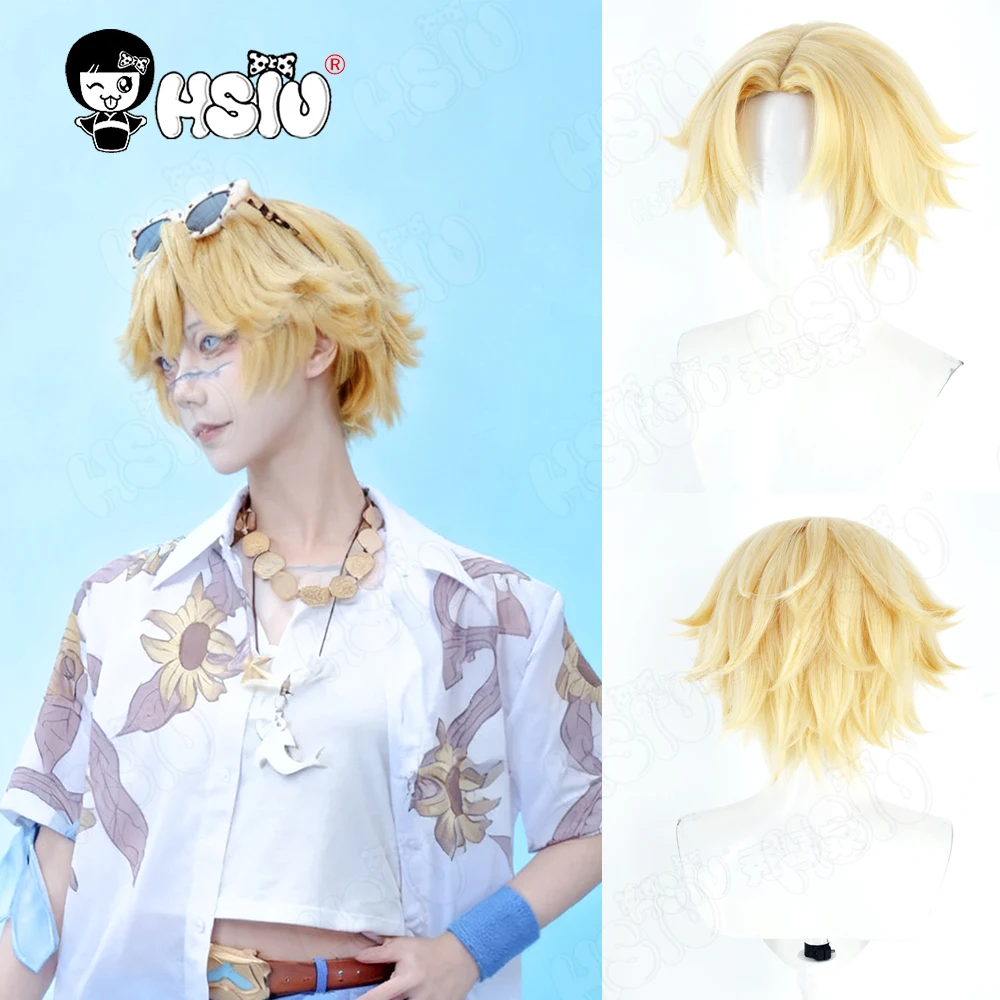 

Norton Campbell Cosplay Wig Fiber synthetic wig「HSIU」30Cm short blonde Wig+Wig cap GAME Identity V Norton Campbell Cosplay