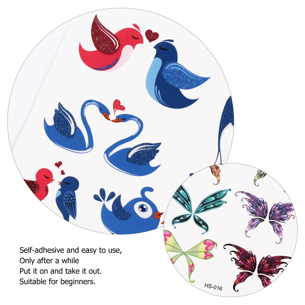 

5pcs Children Temporary Tattoos Stickers 5 Sheets Colorful Butterfly Bird Waterproof Body Art Kids Party Favors Garden Decor