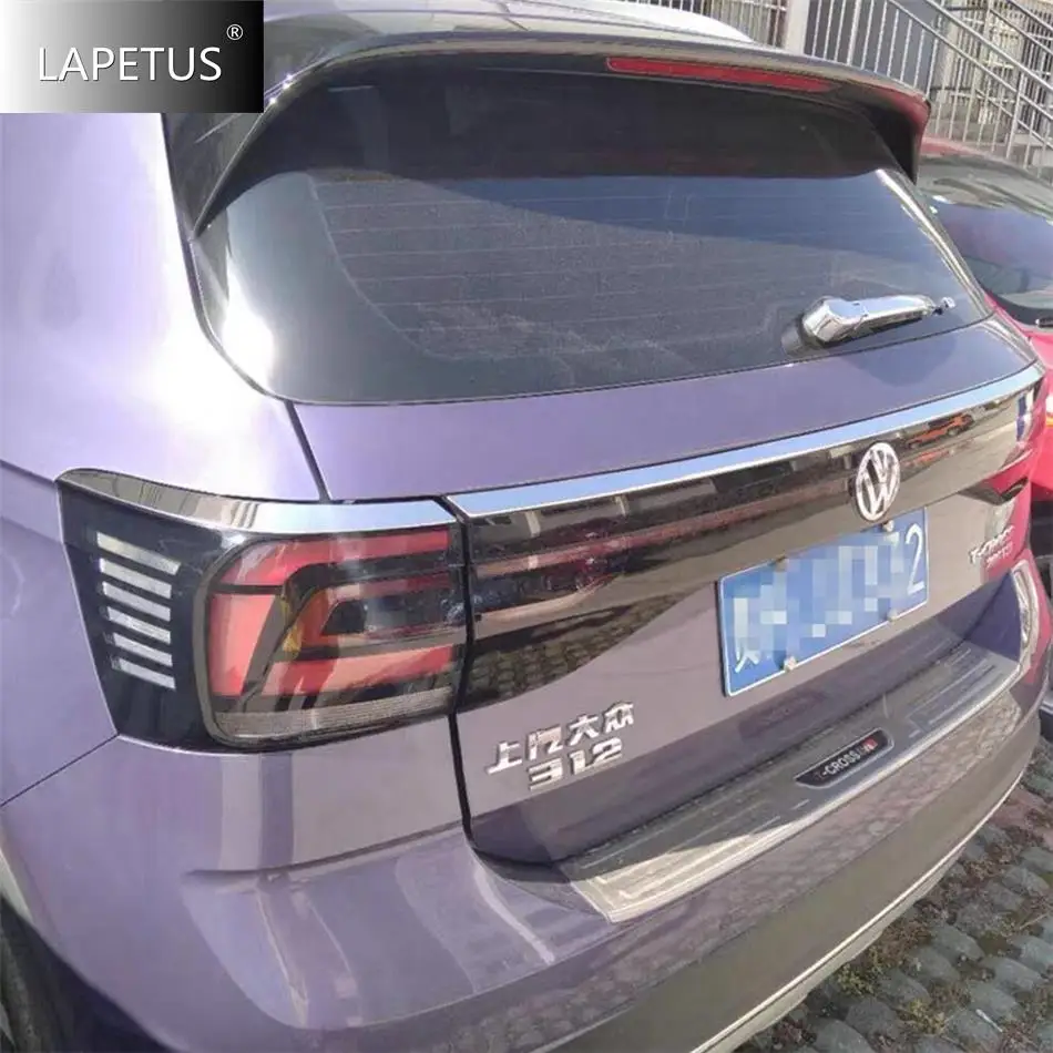 

Car Rear Tail Door Trunk Lid Strip Lights Lamp Eyebrow Cover Trim For VW T-Cross T Cross 2019 - 2023 Stainless Steel Accessories