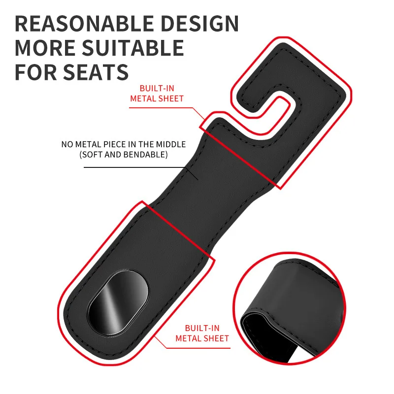 Car hook pendant Seat back Hidden double hook Rear bag Storage hook pendant