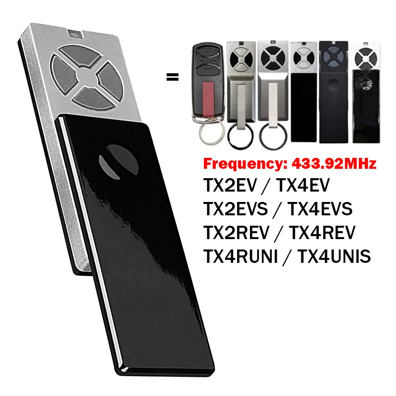 For LiftMaster Chamberlain TX4UNI TX4RUNI TX4UNIS TX4REV TX2REV TX2ENS TX4EVS TX2EV TX4EV Garage Door Remote Control 433MHz