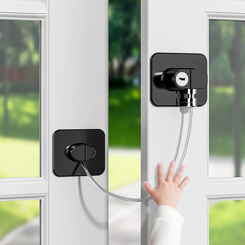 

Multi-Functional Baby Safety Lock with Key Limiter Drawer Refrigerator Locks No Punching Window Lock Home Security Protection
