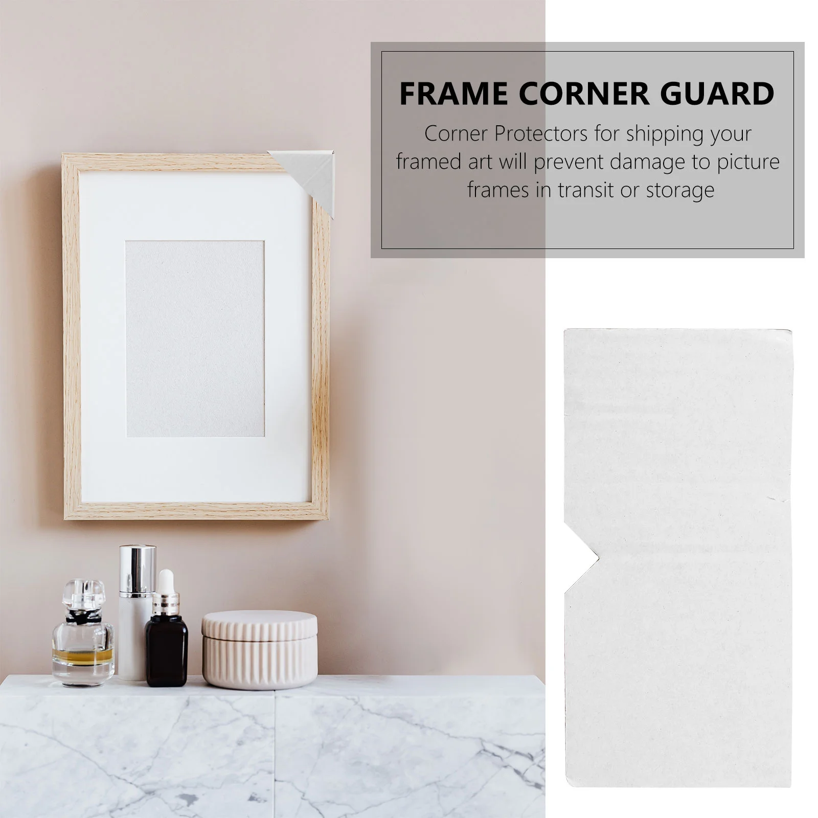 100Pcs Adjustable Cardboard Corner Protectors Triangle Tab Lock Frame Guards for Shipping Moving Storage Picture Frame